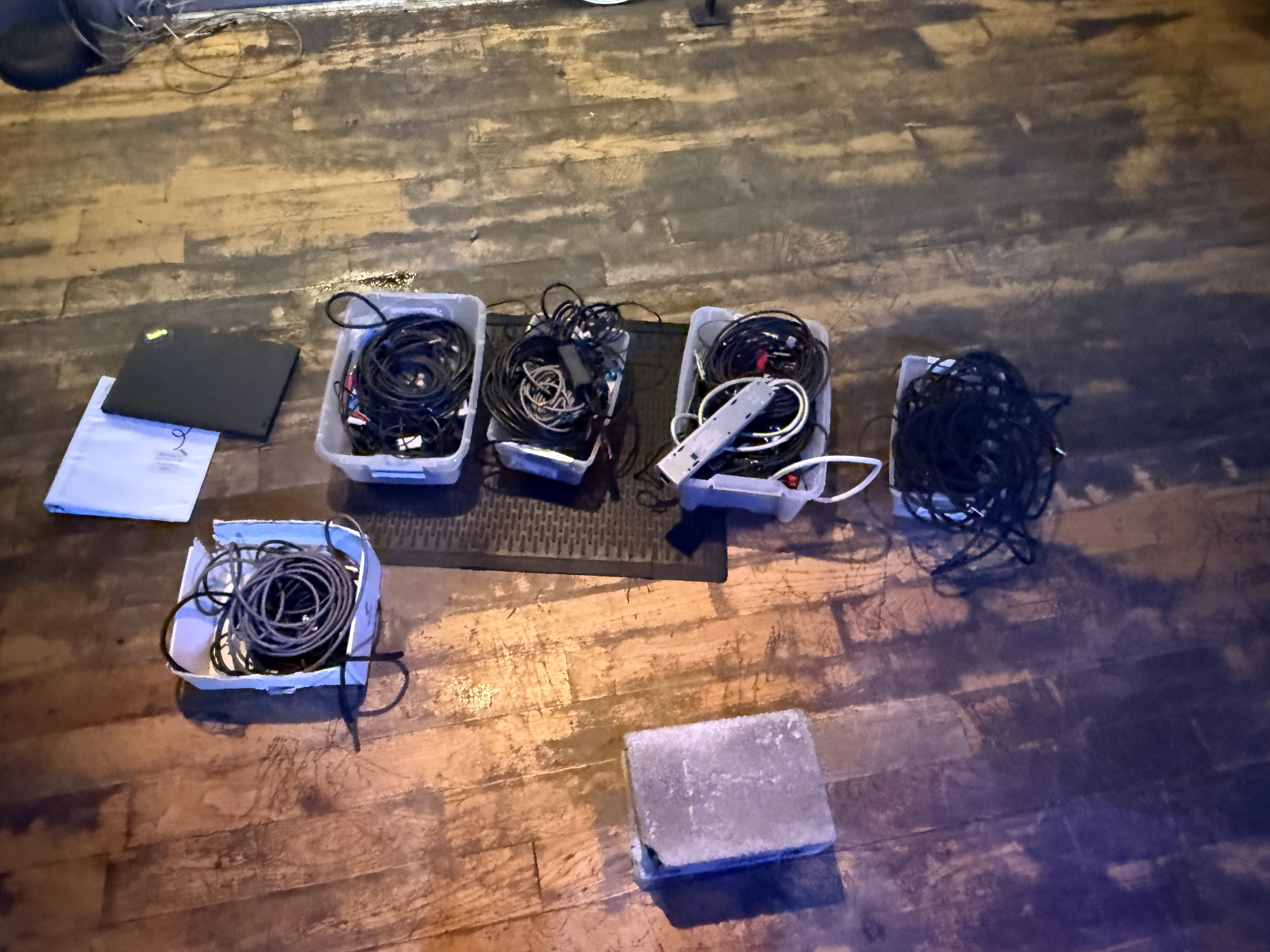 Cables laid out